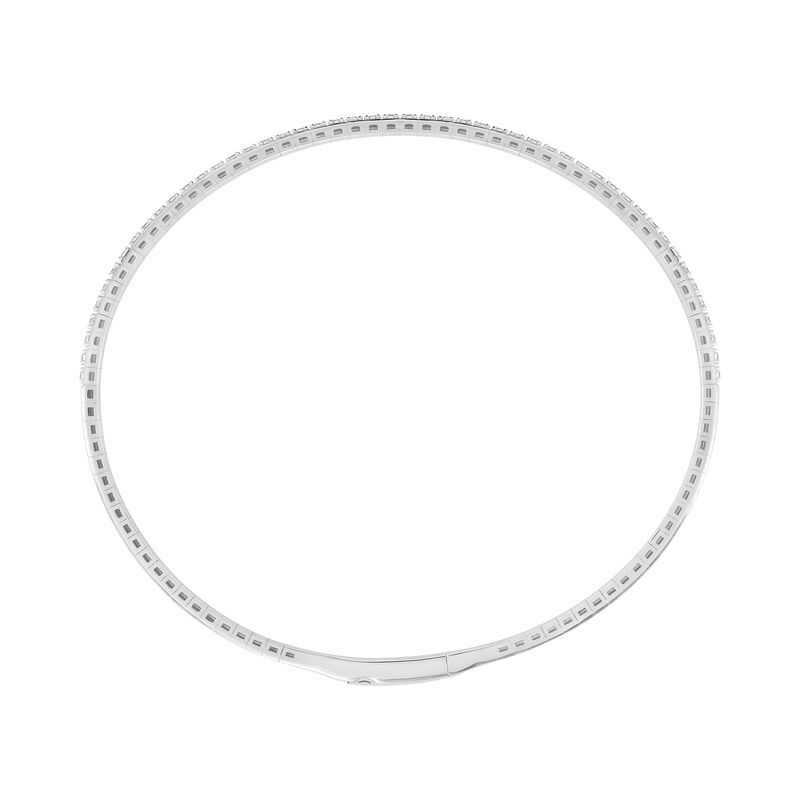 Lab Grown Diamond 1/2ctw. Halfway Flexi Bangle in Sterling Silver image number null